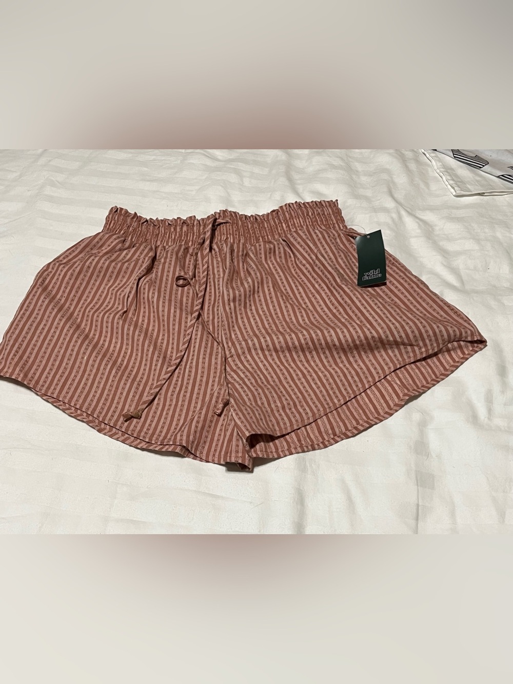 Target Women's Striped Paperbag Waist Shorts - Rose
